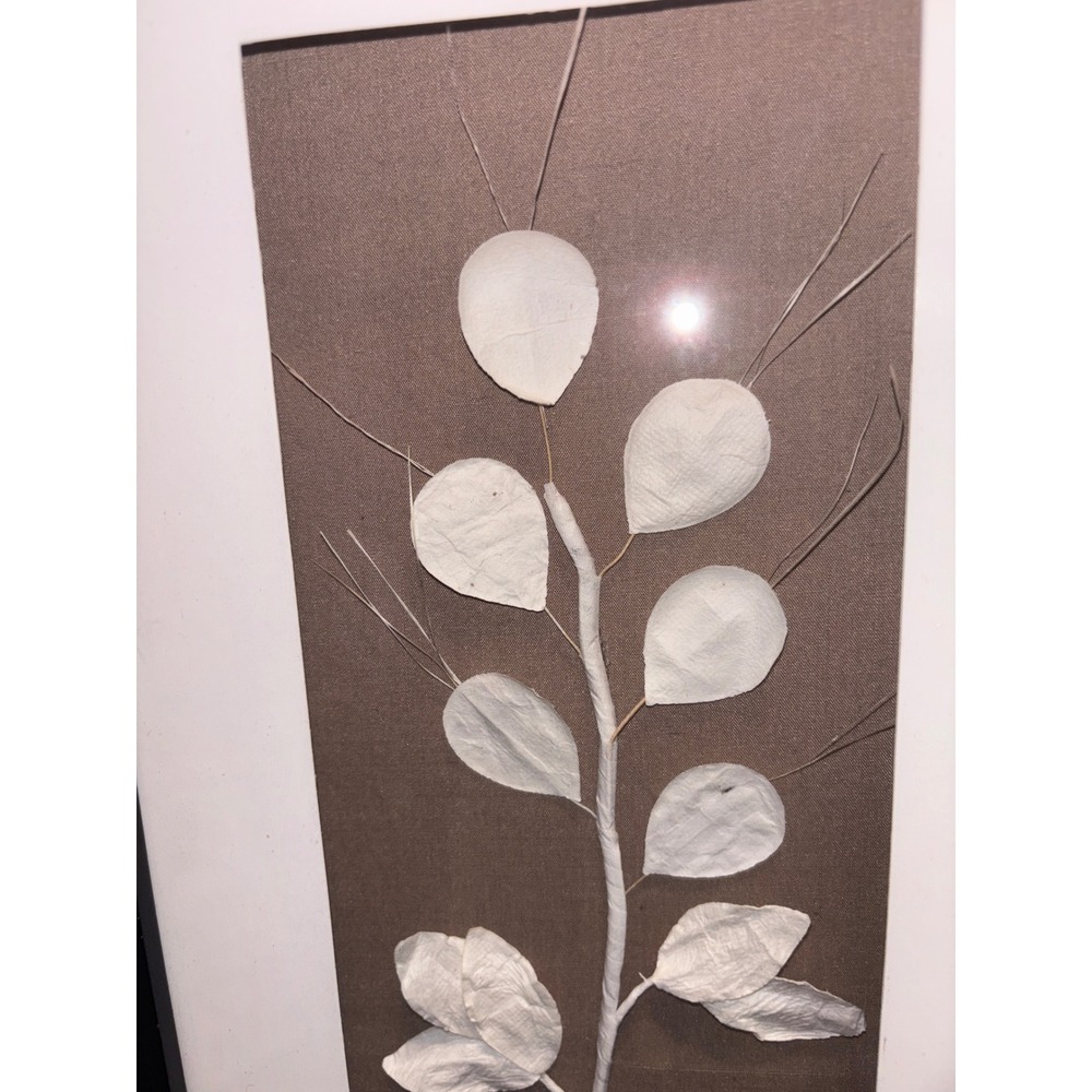 Set of 2 Botanical 3D Leaf Framed Wall Art Black White Minimalist Modern 15x7 - Picture 8 of 8